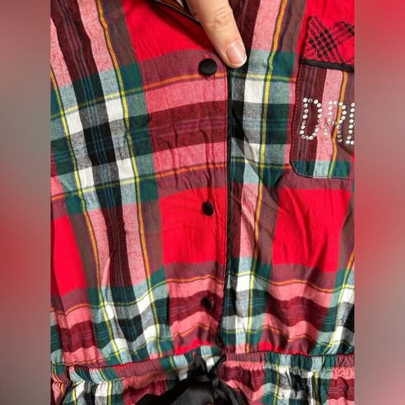 Victoria’s Secret Plaid Rhinestone Romper Size Large - Picture 8 of 11